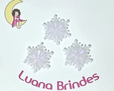 Floco de Neve Fruta Cor em Acrílico 4 cm Pcts C/20 Peças