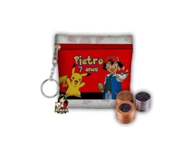 Chaveiro Porta Moedas Personalizado Pokemon