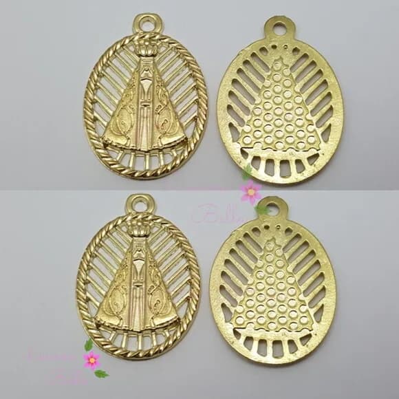 Medalha De Metal Dourada Nossa Senhora Aparecida-pcts c/4und