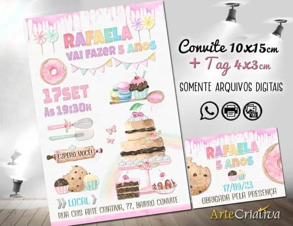 Convite Digital C/tag Confeiteira 1