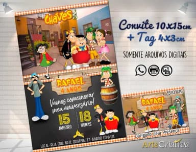 CONVITE DIGITAL C/TAG Chaves Chalk