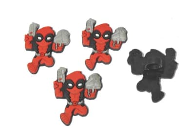 Ponteira P/lápis Deadpool Emborrachado Pacote com 6 Unidades