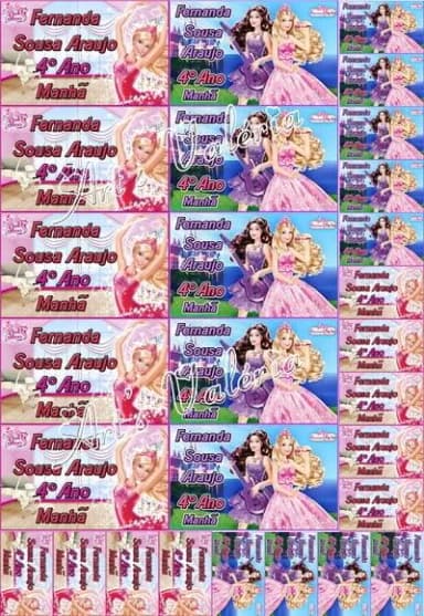 Etiquetas Escolar Personalizadas Barbie