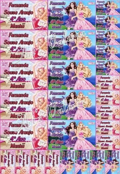 Etiquetas Escolar Personalizadas Barbie