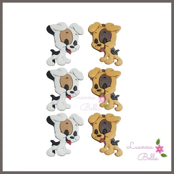 Aplique Emborrachado Cachorrinhos - Pcts c/6 unds
