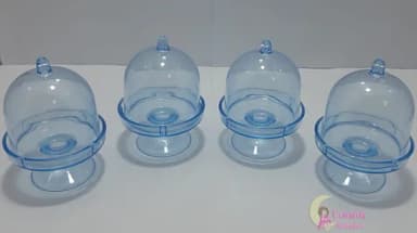 Mini Cúpula Azul Claro de Acrílico - pct c/6 unidades