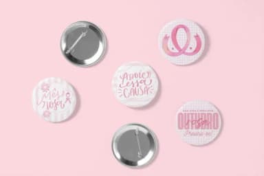 Botton Alfinete 38mm - Outubro Rosa