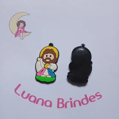Pingente Jesus Misericordioso de Borracha 5,3cm Pct 5 Unds
