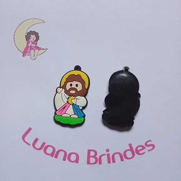 Pingente Jesus Misericordioso de Borracha 5,3cm Pct 5 Unds