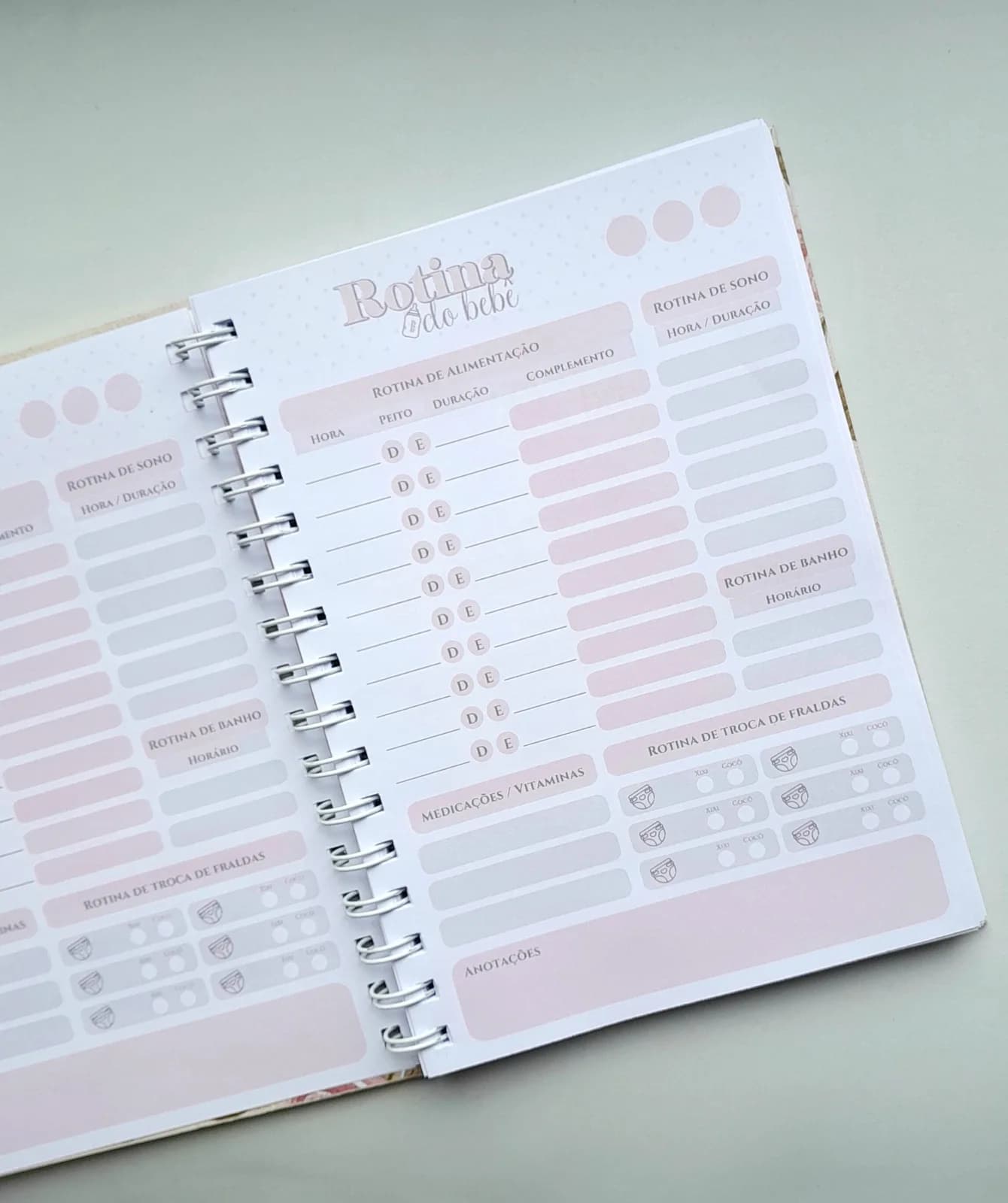 Diário de Rotina do Bebê Personalizado - Escolha a Capa