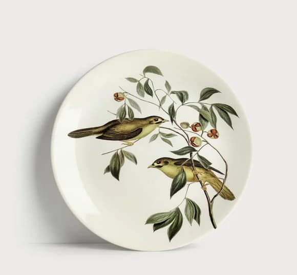Prato Decorativo Pássaros em Galhos - Porcelana 21cm