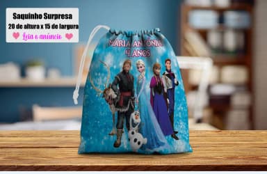 Saquinho Supresa para lembrancinhas da Frozen