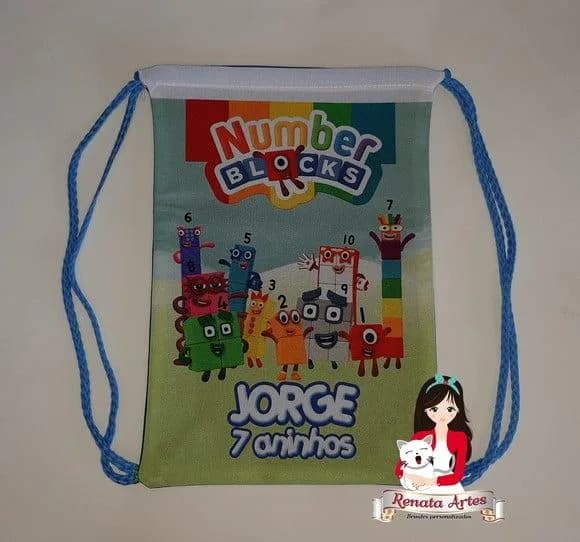 Mochila de Tecido Personalizada Numberblocks