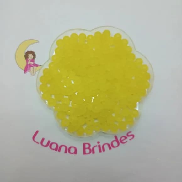 Bola Fosca com Furo Amarelo 8mm Pct 200 Unidades
