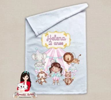 Toalhinha Personalizada Circo Aquarela