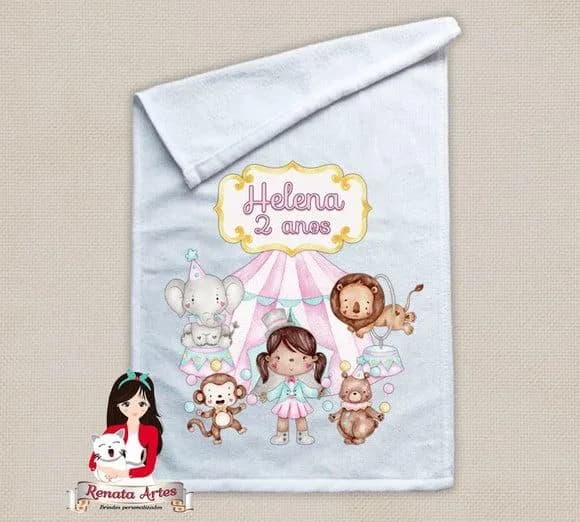 Toalhinha Personalizada Circo Aquarela