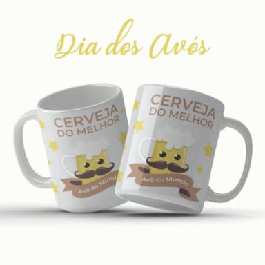 Caneca Divertida Avô Cerveja do Melhor Avô do Mundo