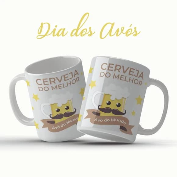 Caneca Divertida Avô Cerveja do Melhor Avô do Mundo