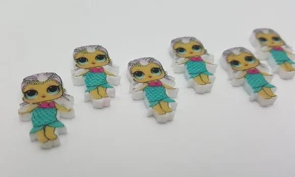 Pingente LOL Merbaby em Acrílico UV de 1,9cm