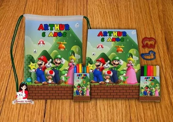 Kit Passatempo Personalizado na Mochila Super Mario