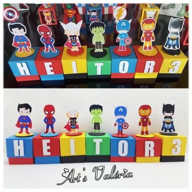 Caixinha Super Herói Cute com Letra - Valor Unitário