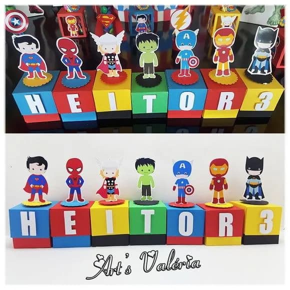 Caixinha Super Herói Cute com Letra - Valor Unitário