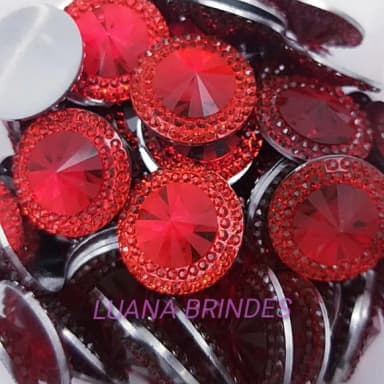 Chaton Vermelho Redondo - 18mm - pct c/50 unidades