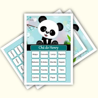 Bingo Chá de Bebê Menino Pdf Para Imprimir