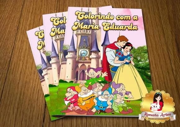 Revista de Colorir com Giz Branca de Neve
