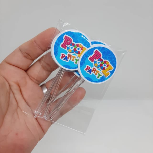 Topper de Doces Personalizados POOL PARTY MENINA
