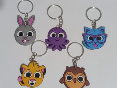 Chaveiro Bolo Fofo Emborrachado - 5 Peças