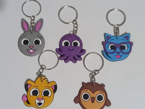 Chaveiro Bolo Fofo Emborrachado - 5 Peças