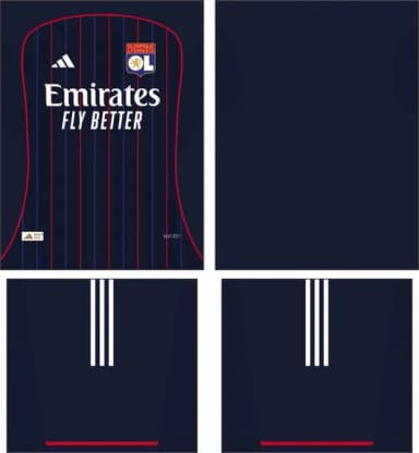 Arte Vetor Camisa Olympique Lyon Visita 2025-2026