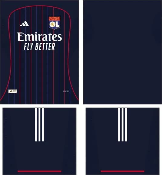 Arte Vetor Camisa Olympique Lyon Visita 2025-2026