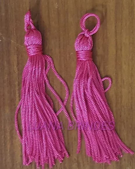 Pingente Tassel de Seda Pink Pct 10 Unidades
