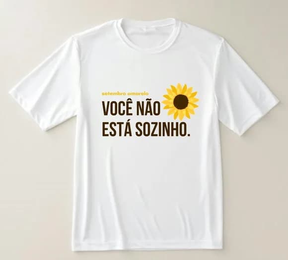 Camiseta Setembro Amarelo Você Não Está Sozinho