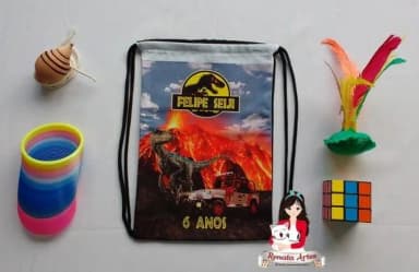 Mochila Brinquedos Retrô Tema Parque Dinossauros