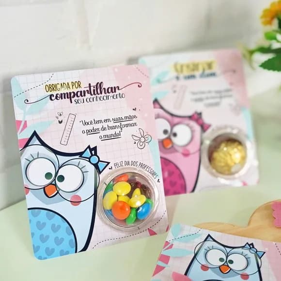 Card Professores com Blister para Doce - Não Acompanha Doce