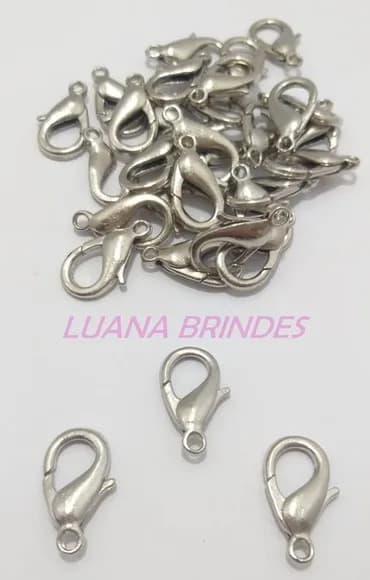 Fecho Lagosta Prata de 2,2cm - pct com 12 unidades