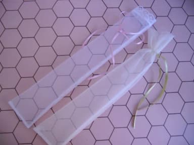 Saquinhos de organza tunil p/ leque -6x30cm- pct c/ 10 unid