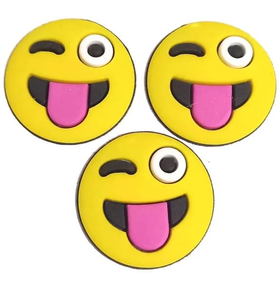 Aplique Emoticon 3cm Emborrachado -6 Unidades
