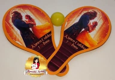Raquetes de Ping Pong Tema a Bela e Fera