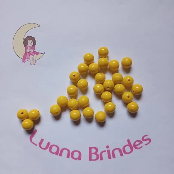 Bolinha Plastica Leitosa Amarelo Brasil 10mm Pct 100 Unidad