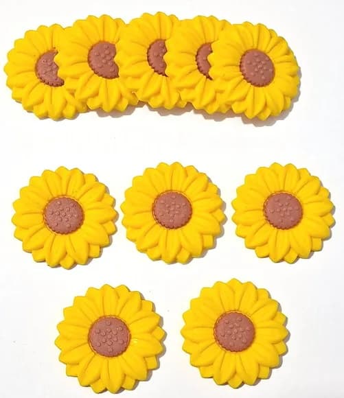 Aplique Girassol 2,5cm Emborrachado 6 Unidades