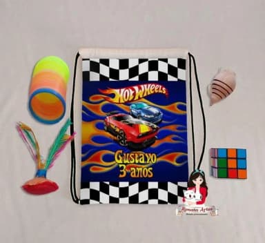 Mochila Brinquedos Retrô Tema Hot Wheels 3