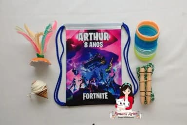Mochila Boa Infância Personalizada Tema Fortnite