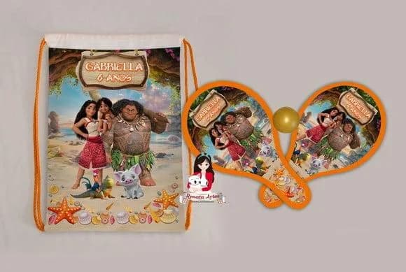 Mochila Ping Pong Personalizada Tema Moana 2