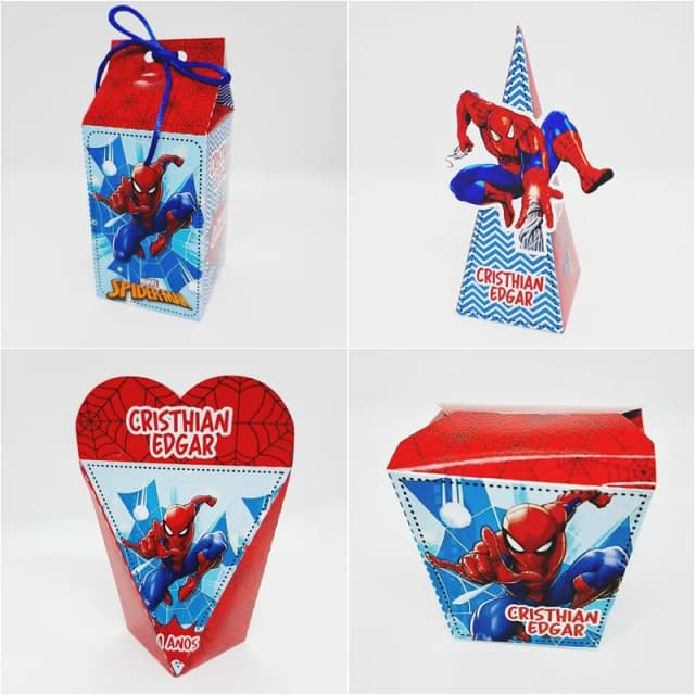 PEGUE E MONTE - Kit Festa H0MEM ARANHA - Decoração de Festa - Caixinhas Personalizadas
