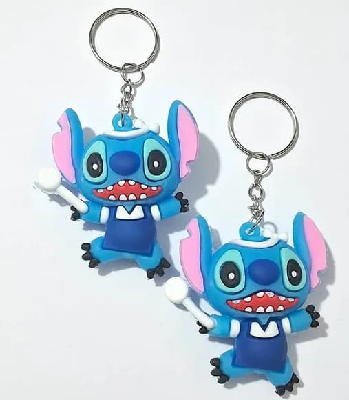 Chaveiro Stitch Emborrachado Pacote com 2 Unidades