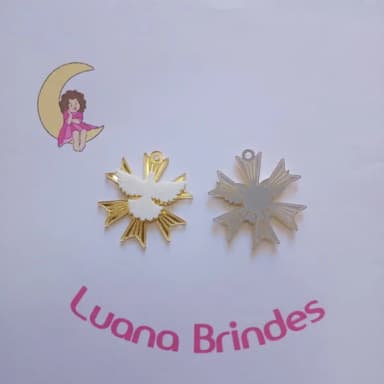 Pingente Espírito Santo Espelhado Acrílico 4cm Pct 4 Unids